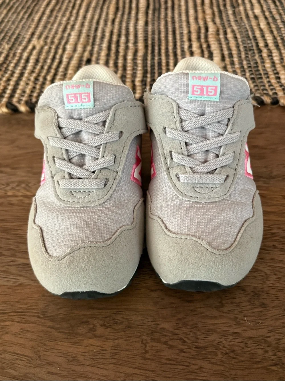 New Balance new-b 515 6.5 wide toddler pink teal gray white sneakers tennis shoe